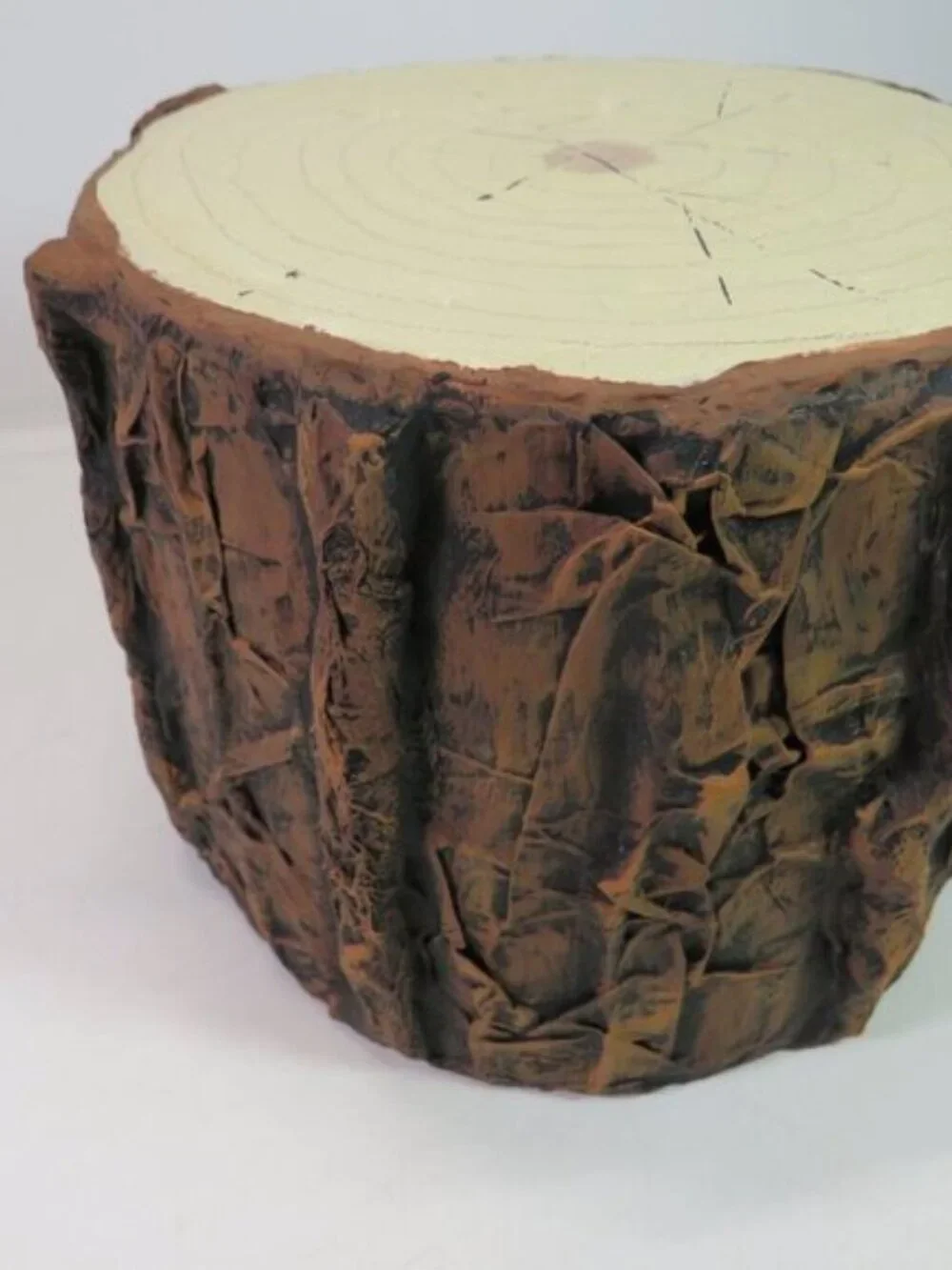 Handcrafted Rustic Tree Log Trunk Display Riser Woodland Faux Stump Decor Stand